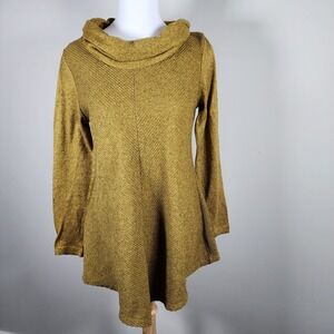 Lily Morgan Sweater Womens Small Knit Cowl Neck Winter Comfort Mustard Yellow